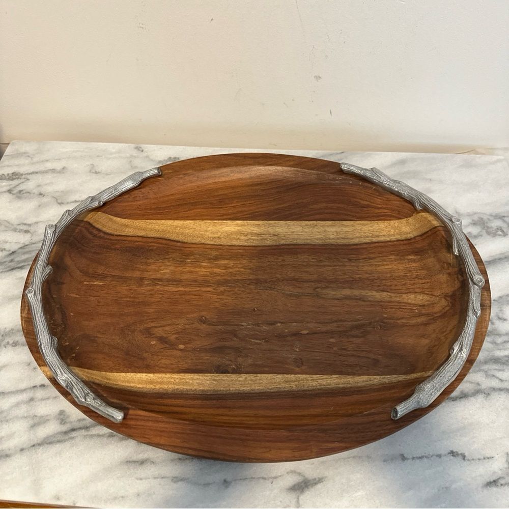 Martha Stewart Wooden Tray with Silver antler Handles - Picture 14 of 14